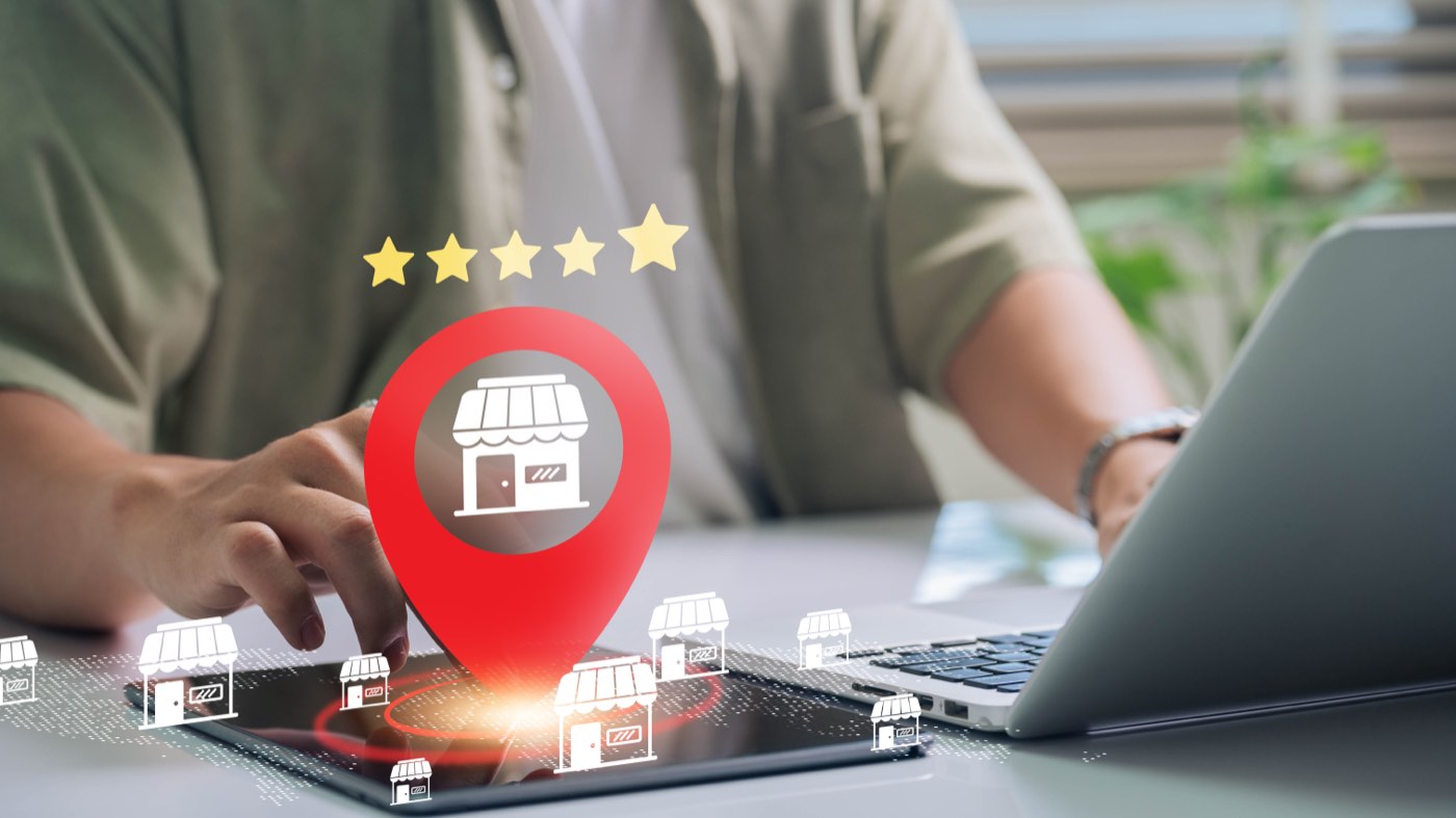 Map with five location pins — local SEO for multi-location businesses