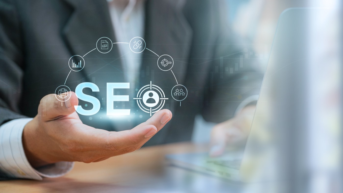 Golden trophy with a rising traffic curve — Top Rated SEO expert story